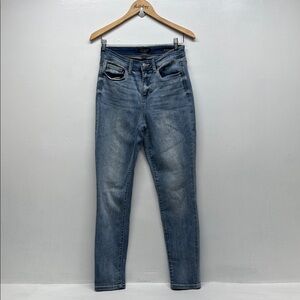 Judy Blue Jeans Denim High Waist Relaxed Fit Cotton Stretch Faded Light Blue 27